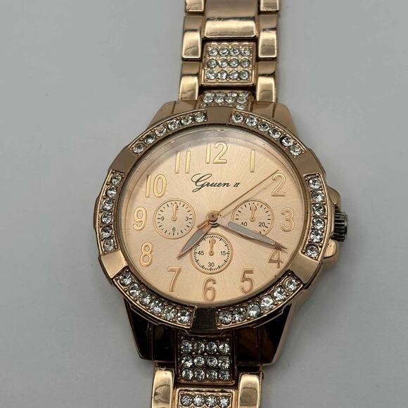 Rose Gold Crystal Gruen II Watch - Picture 1 of 3